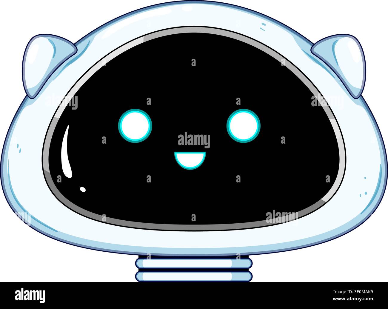 Cute friendly robot head representing artificial intelligence Stock Vector