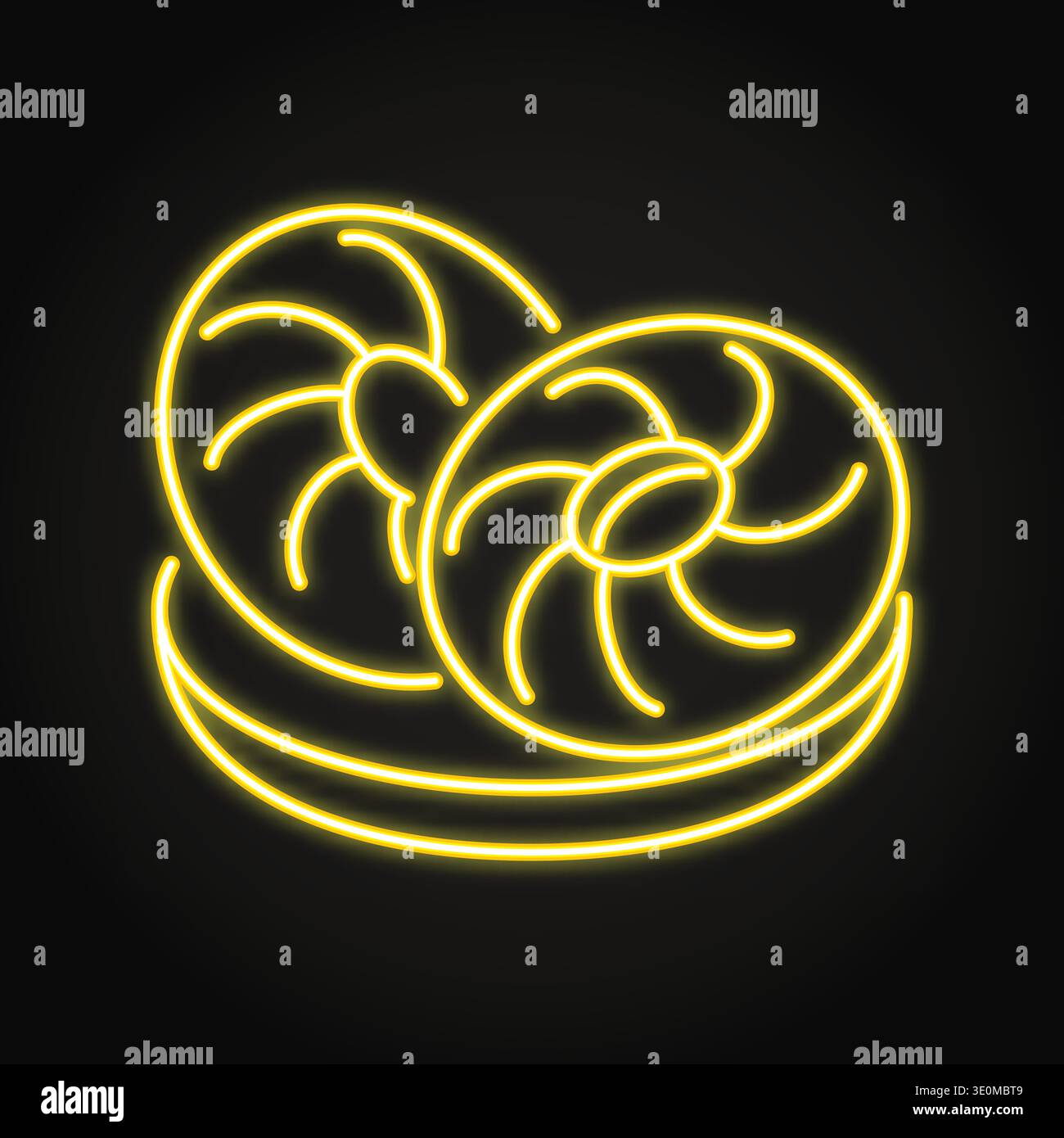 Tandoor eastern flatbread neon icon. Vector illustration Stock Vector