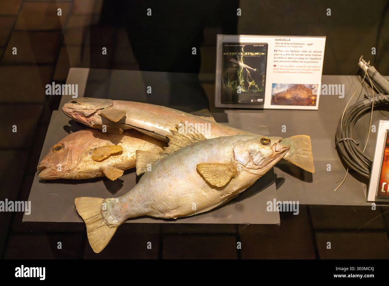 Lyon, France - 7 Jan 24: Silicone fake fish props used for the 1998 ...