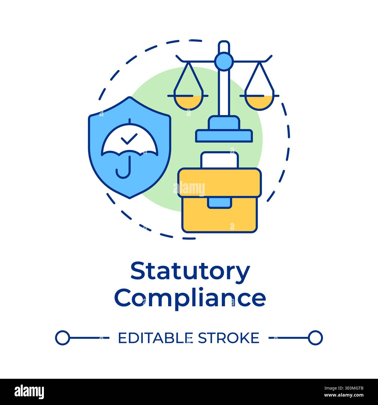 Statutory compliance multi color concept icon Stock Vector