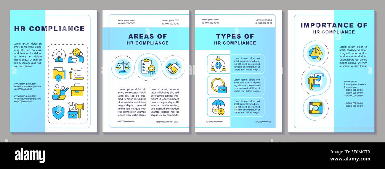 Hr compliance brochure layout Stock Vector