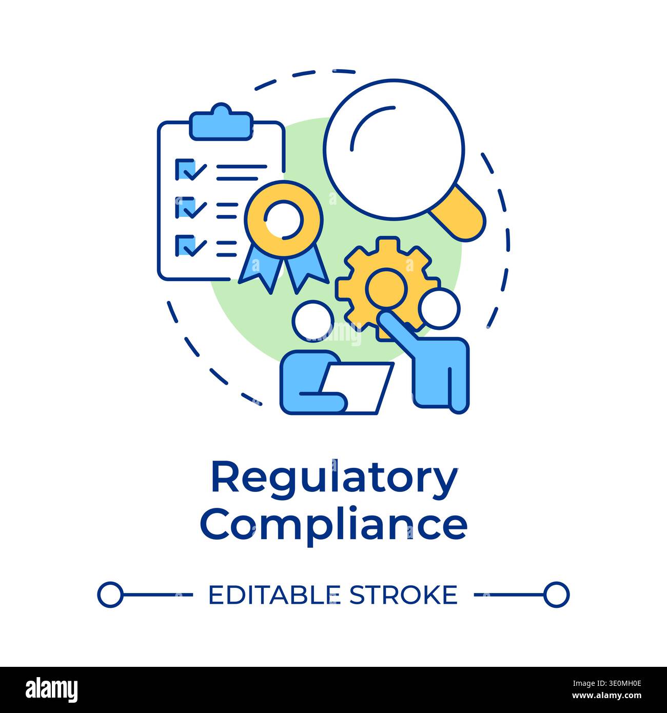 Regulatory compliance multi color concept icon Stock Vector