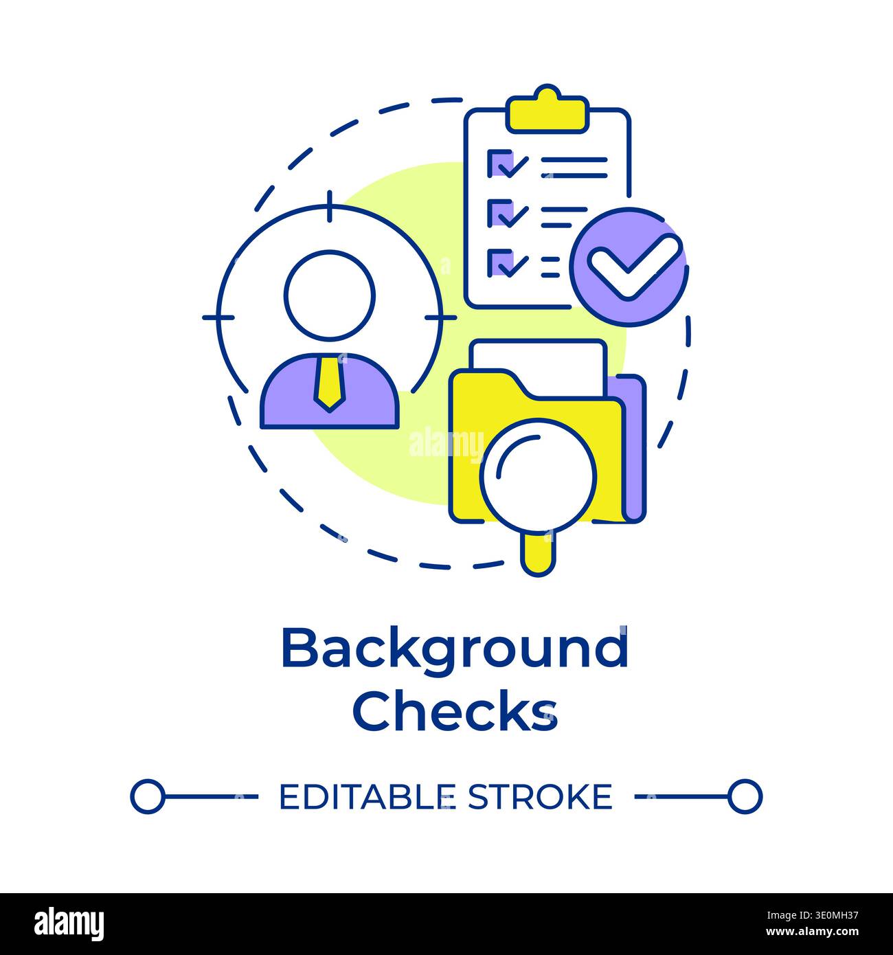 Background checks multi color concept icon Stock Vector
