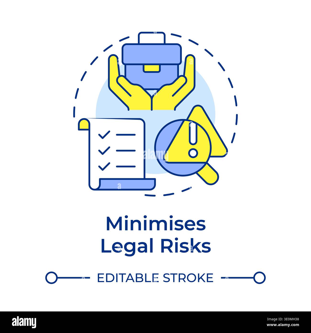Minimises legal risks multi color concept icon Stock Vector