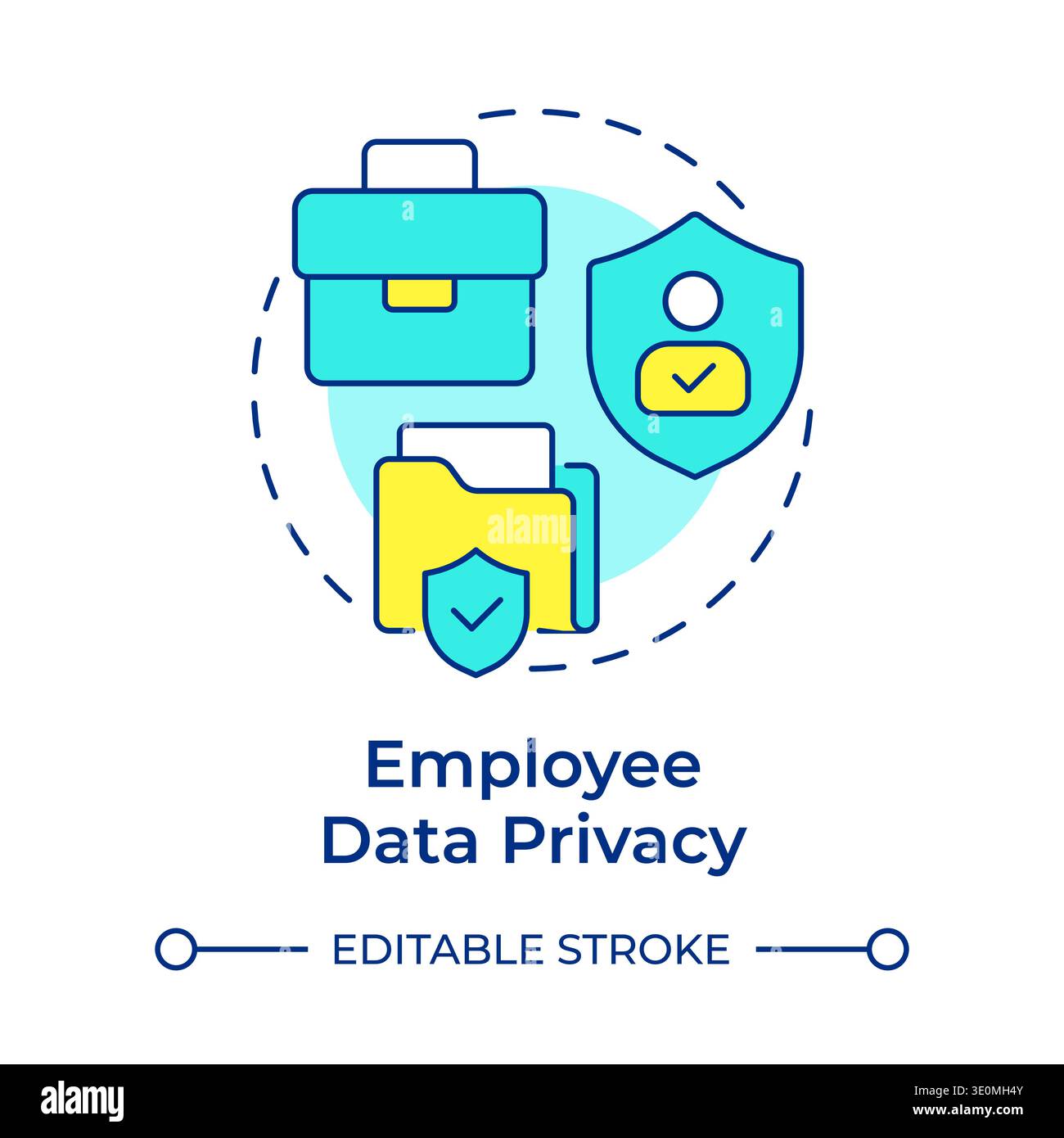 Employee data privacy multi color concept icon Stock Vector