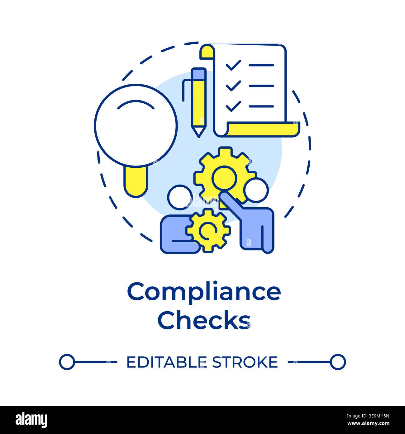 Compliance checks multi color concept icon Stock Vector
