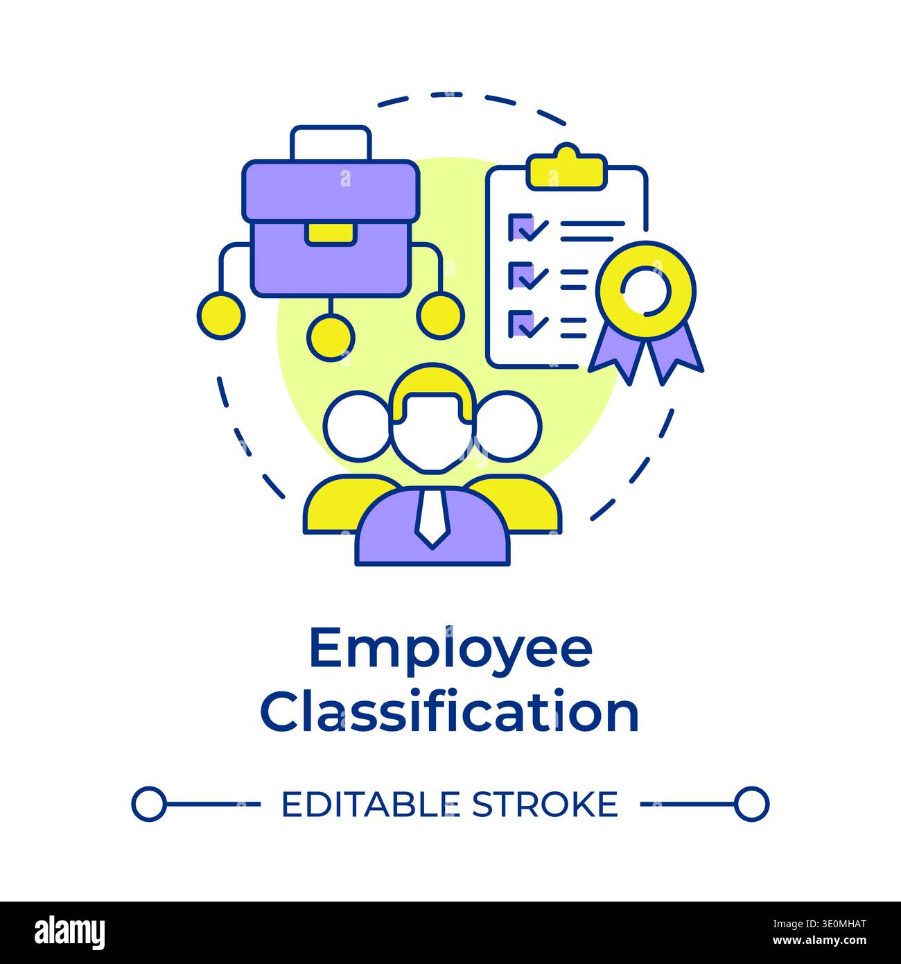 Employee classification multi color concept icon Stock Vector