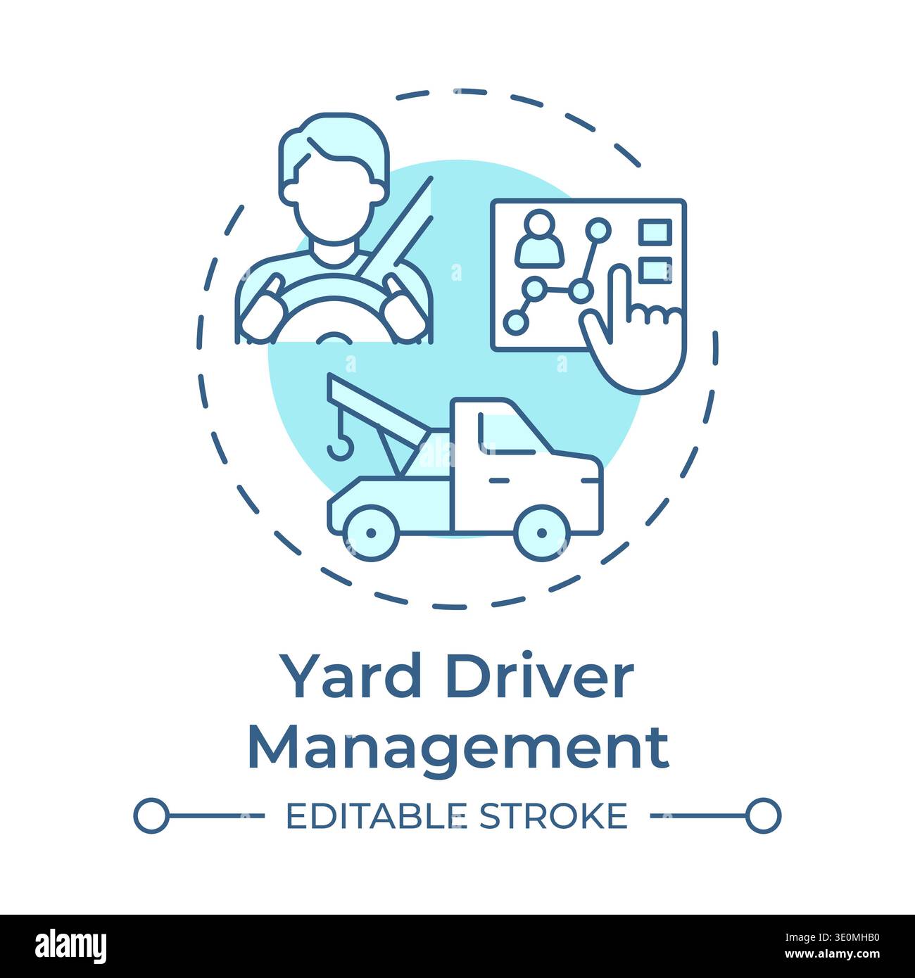 Yard driver management soft blue concept icon Stock Vector