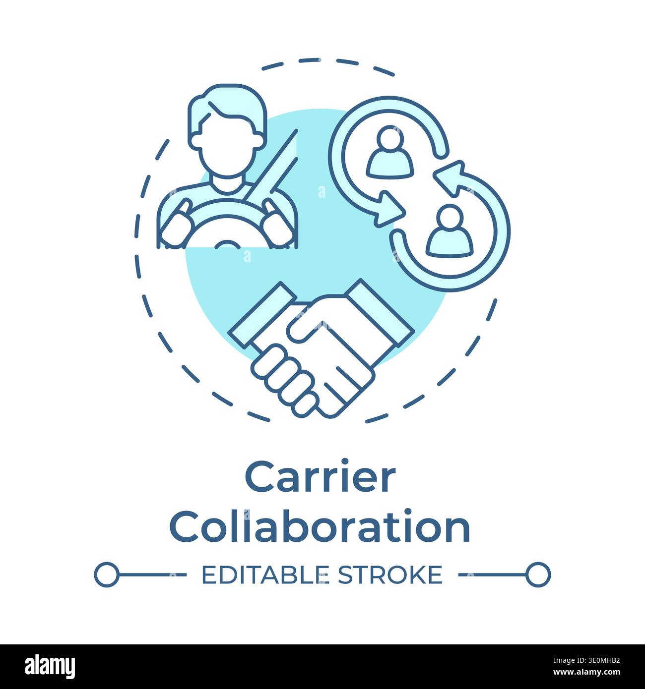 Carrier collaboration soft blue concept icon Stock Vector