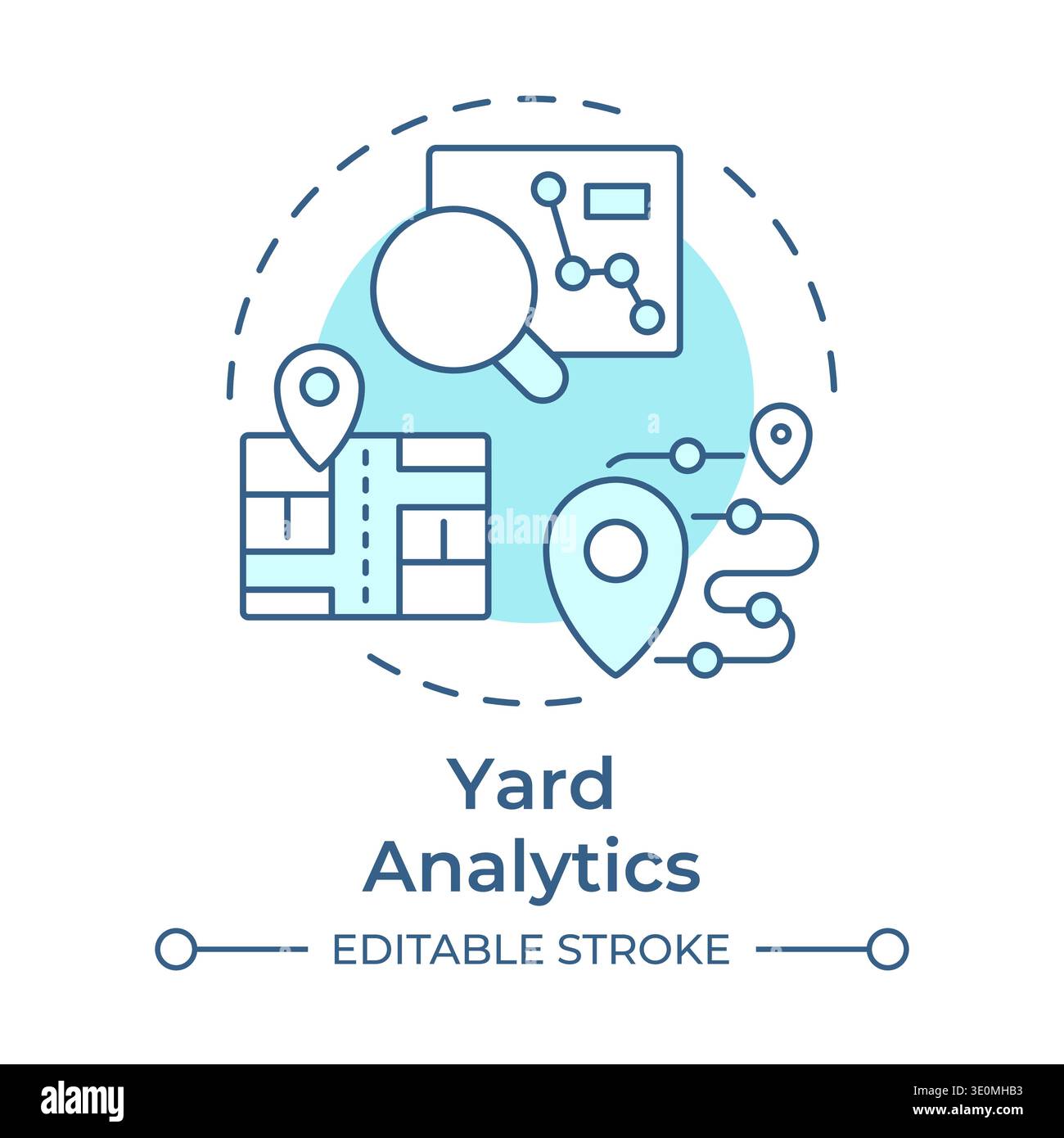 Yard analytics soft blue concept icon Stock Vector
