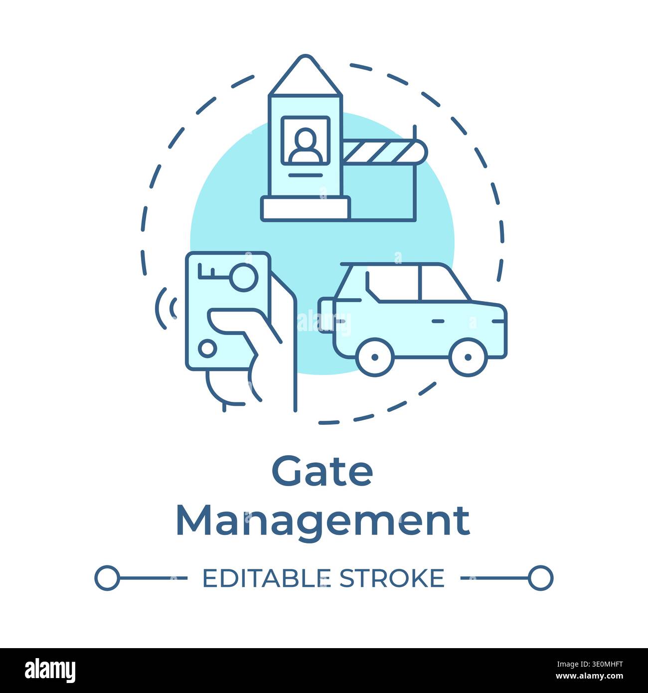Gate management soft blue concept icon Stock Vector
