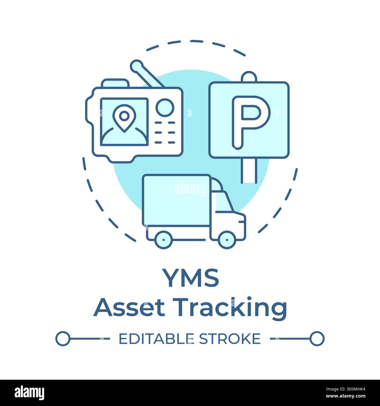 Asset tracking soft blue concept icon Stock Vector