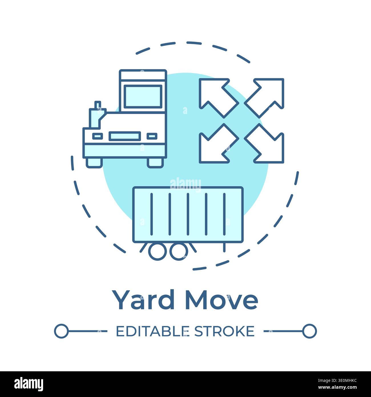 Yard move soft blue concept icon Stock Vector