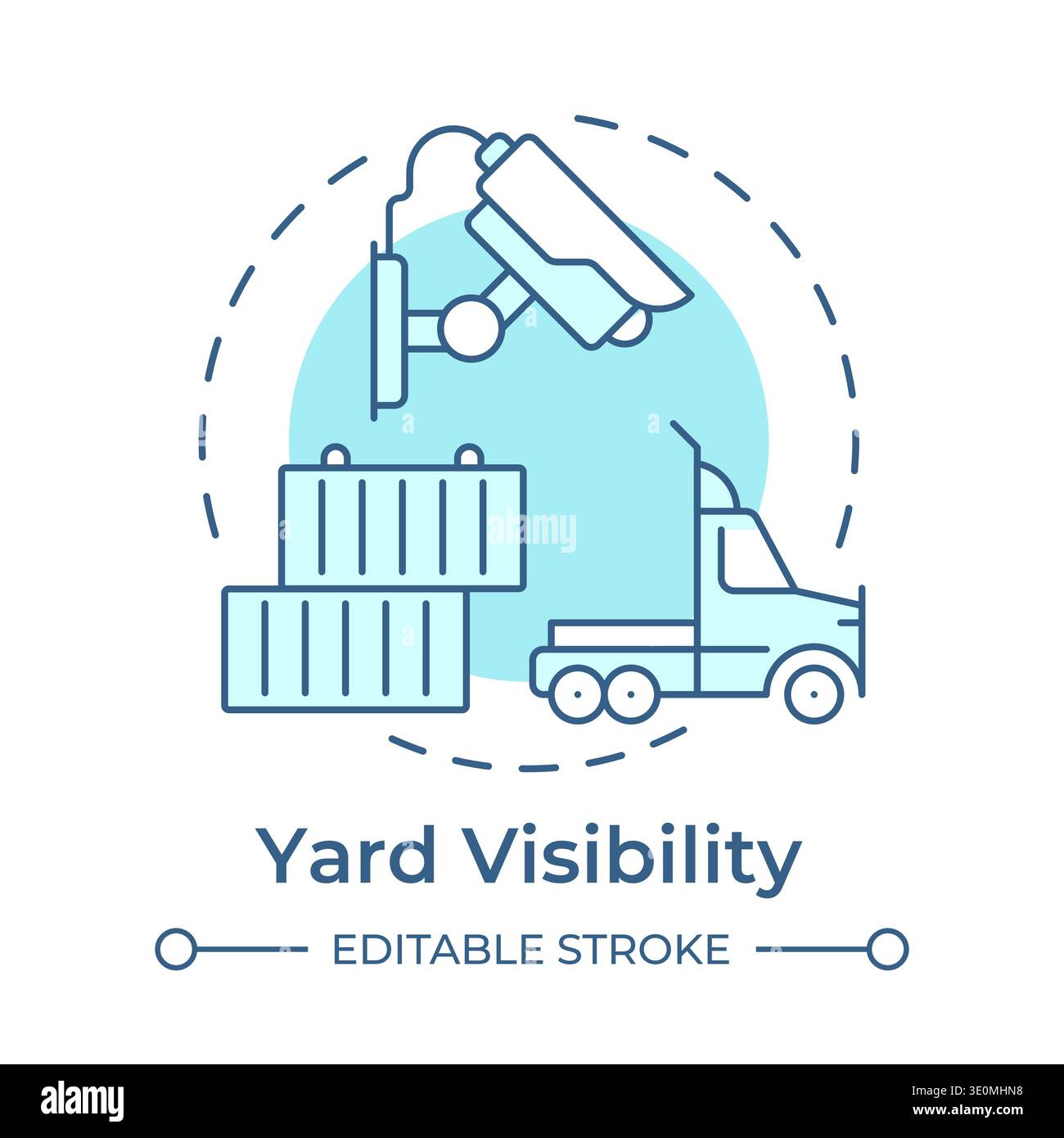 Yard visibility soft blue concept icon Stock Vector
