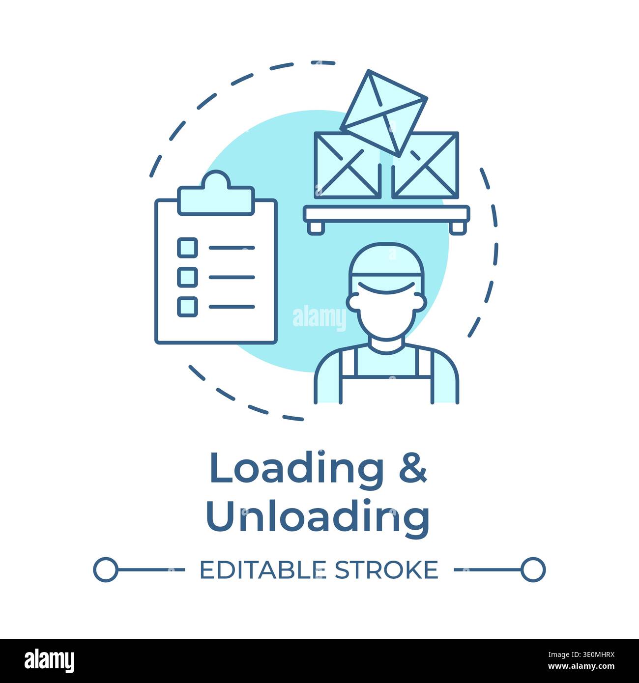 Loading and unloading soft blue concept icon Stock Vector
