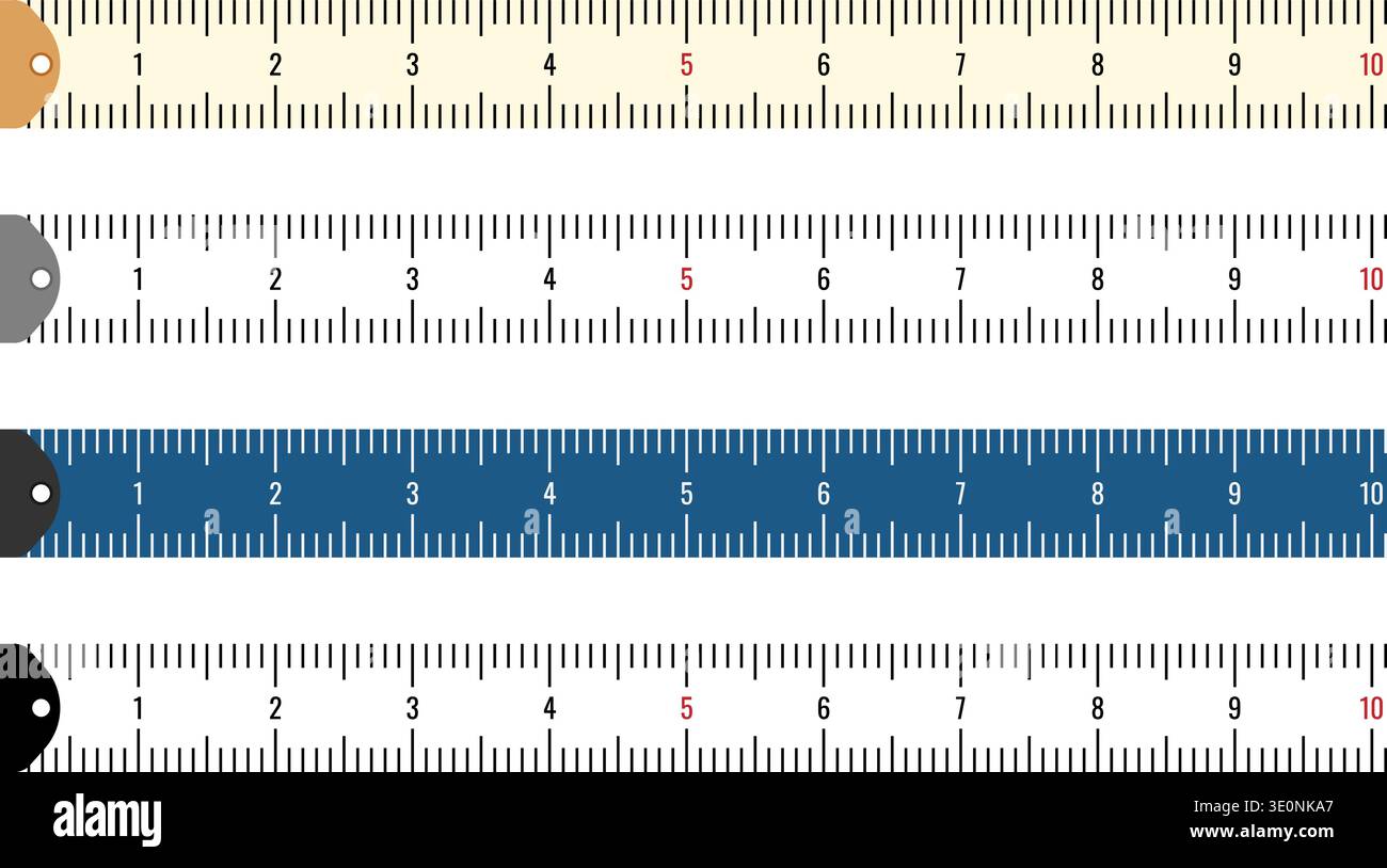 Measuring tape ruler set with centimeter markings Stock Vector