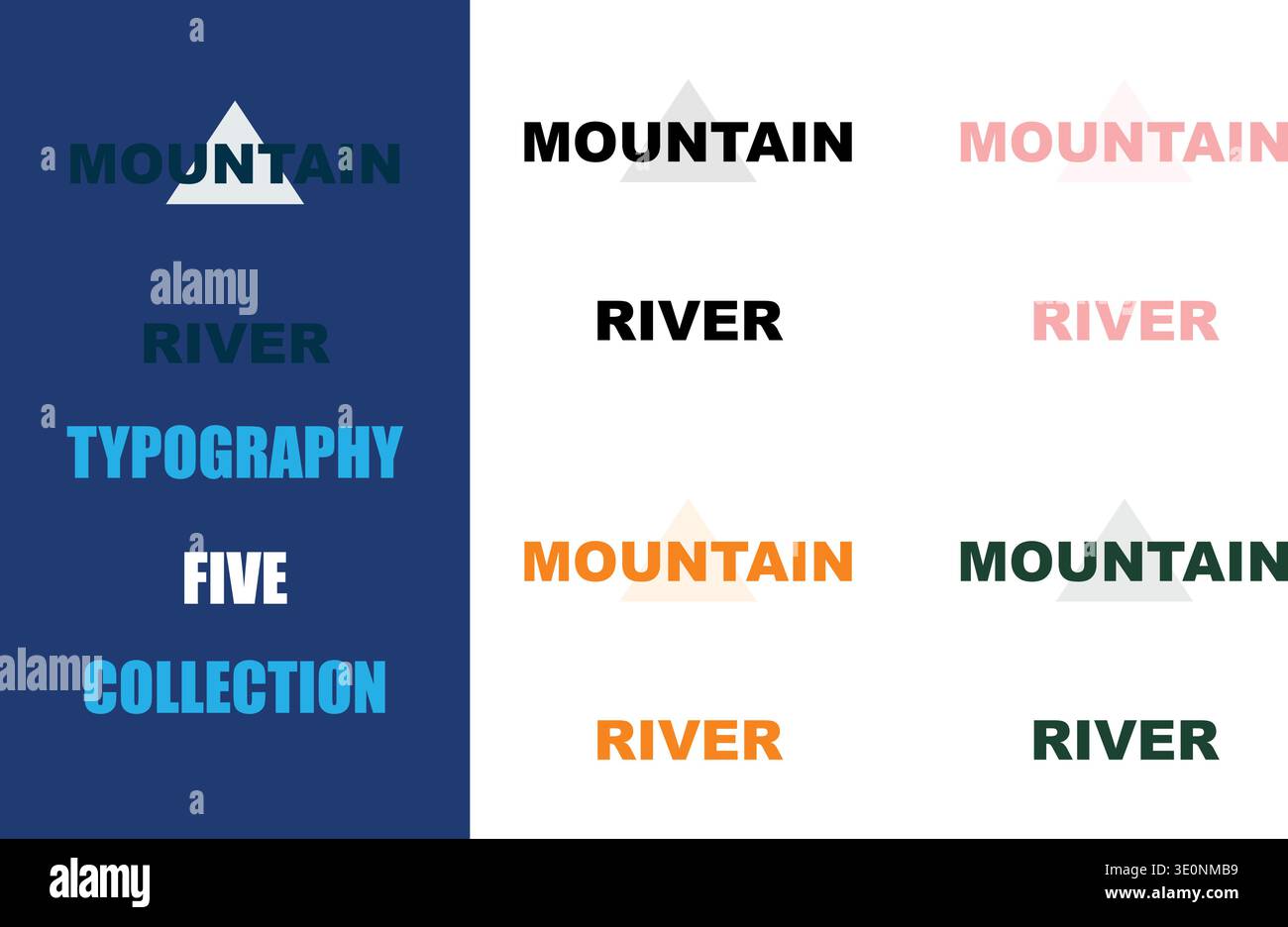 Typography Rivers A collection of mountain and river typography designs, featuring ...