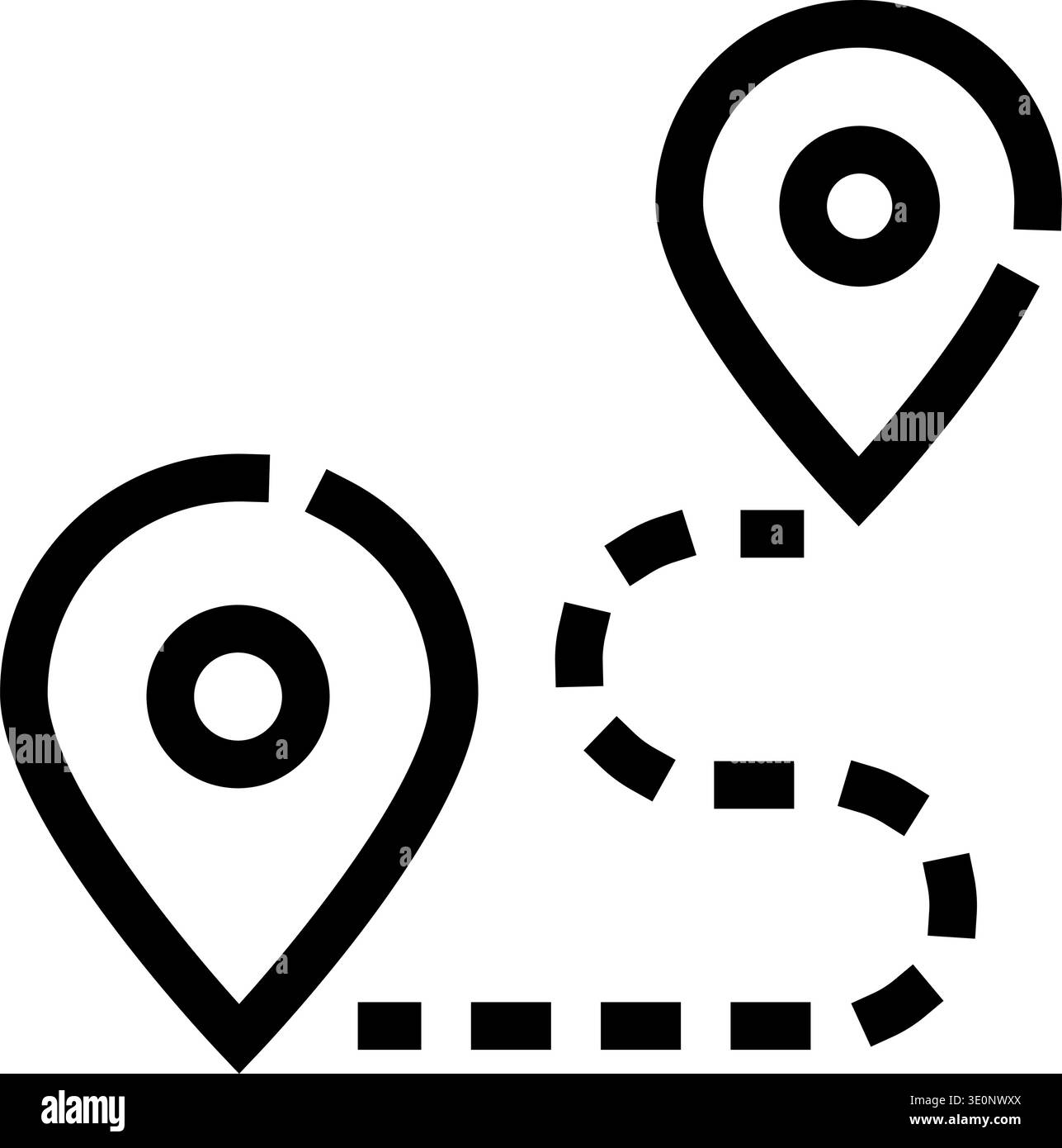 Route path between two map pointer locations Stock Vector Image & Art ...