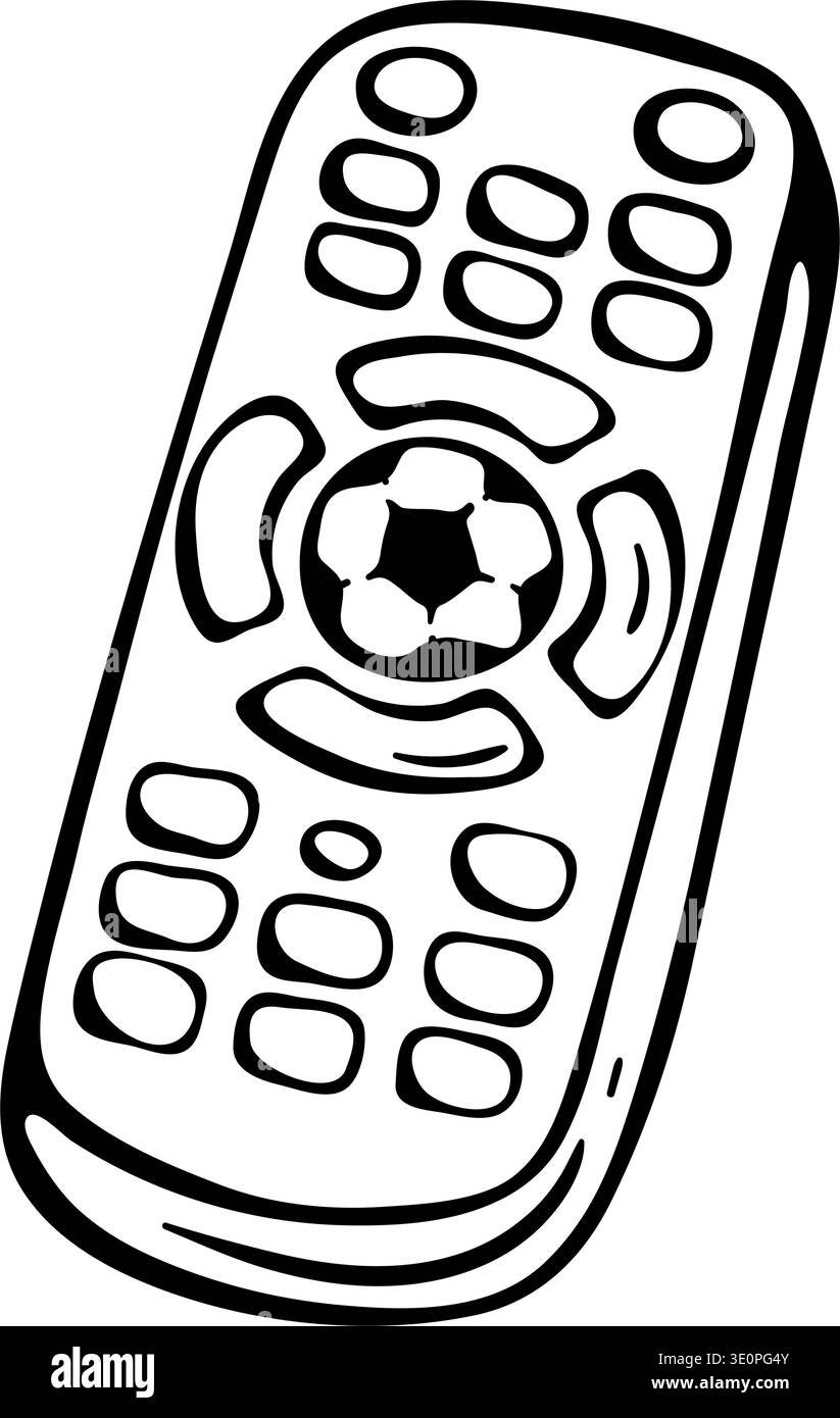 TV Remote Control Icon for Football Fans. Wireless Device with Soccer ...