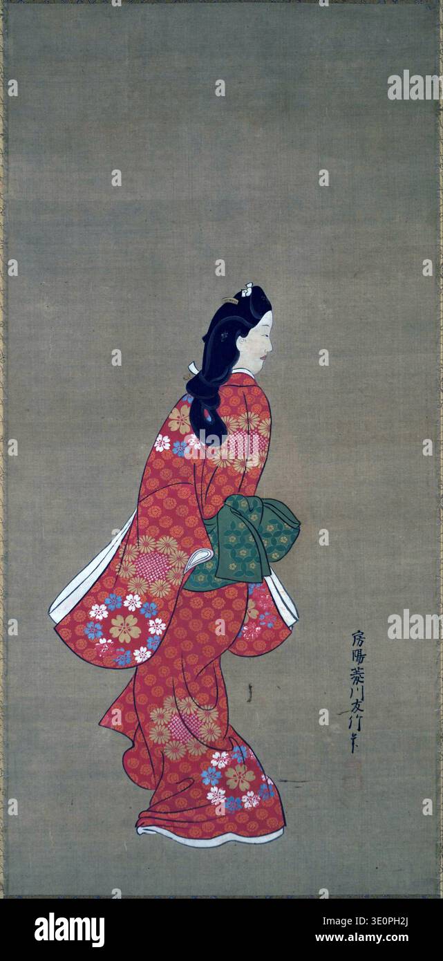 Hishikawa moronobu beauty looking back hi-res stock photography