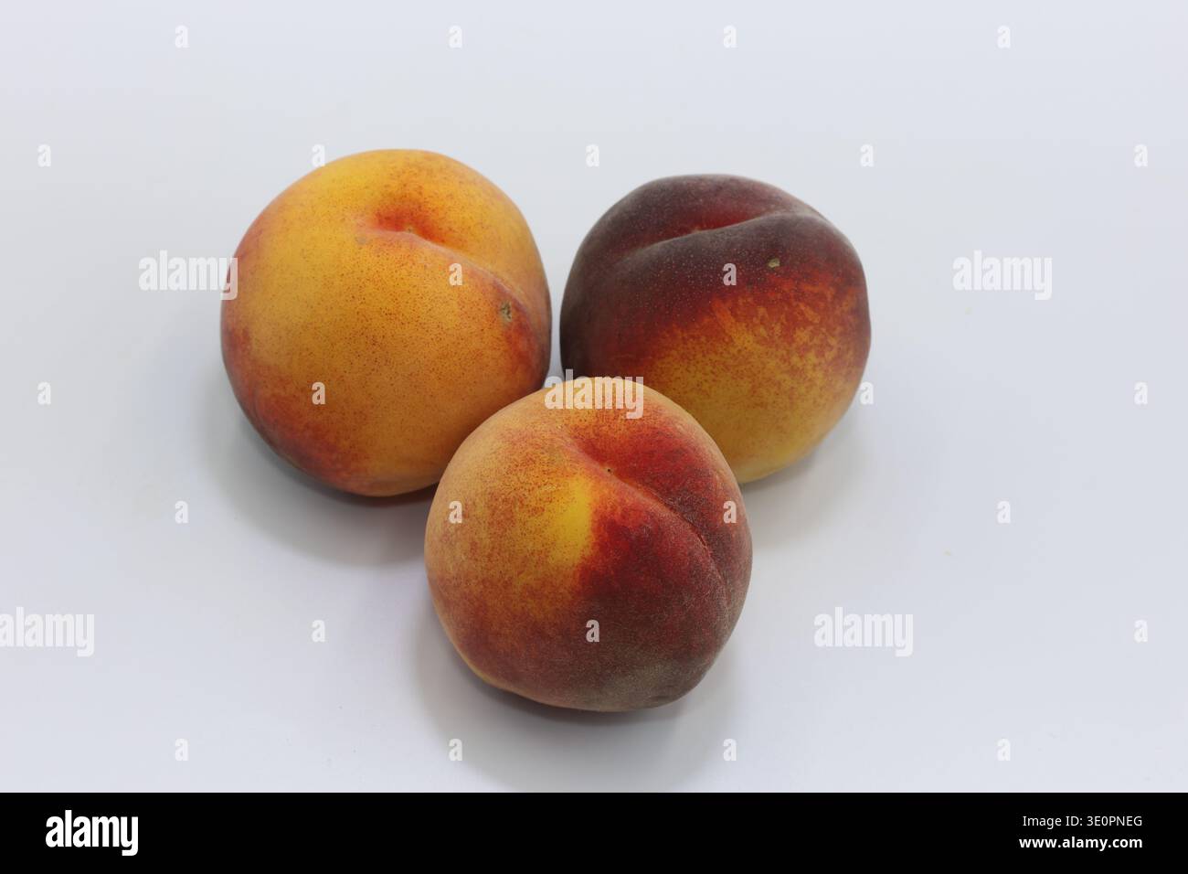 ripe peaches isolated on white Stock Photo