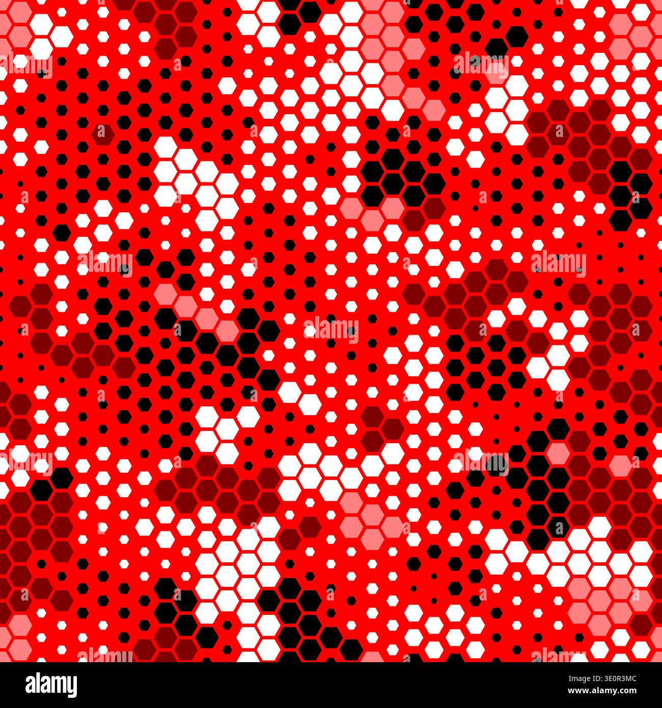 Dark hexagon abstract technology background red colored bright flashes Stock Vector