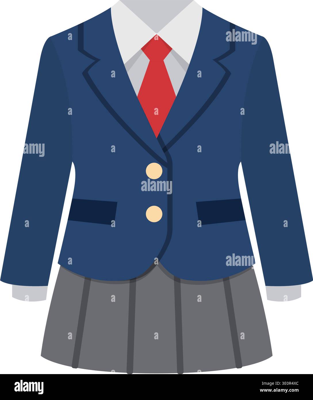 Children school uniform blue shirt Stock Vector Images - Alamy