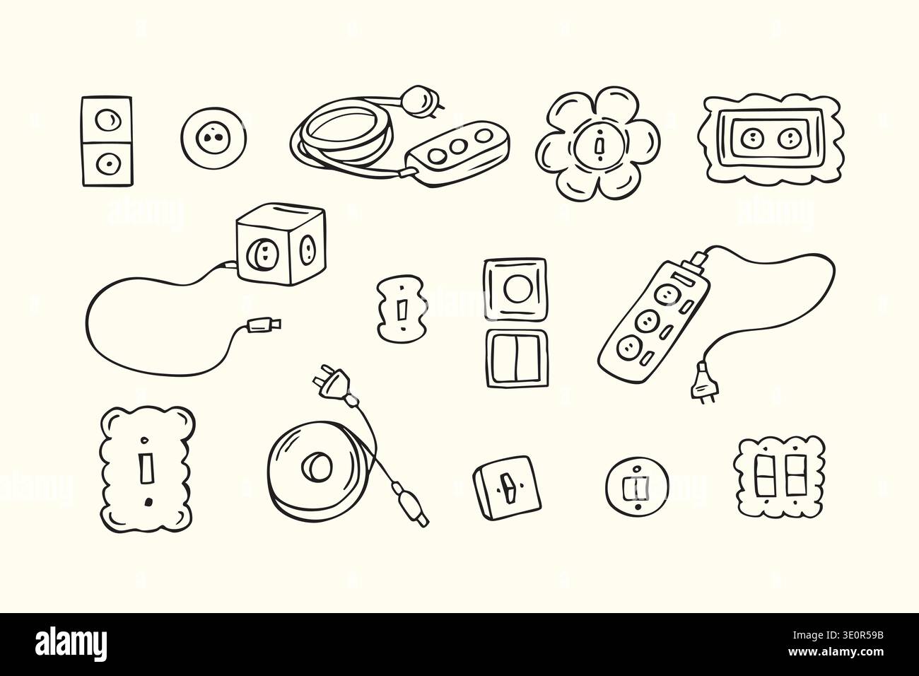 Extension cords Stock Vector Images - Alamy