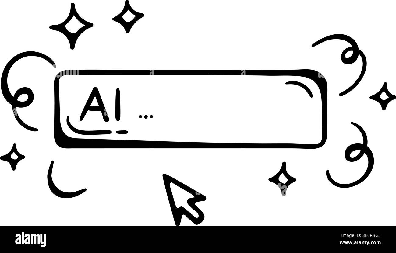 AI Content Generator and Prompt Input Icon. Search Bar with AI Text ...