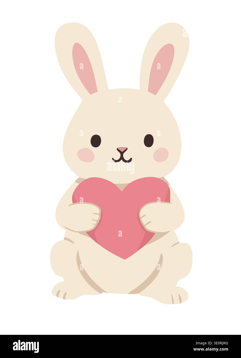 Cute bunny holding a heart Stock Vector