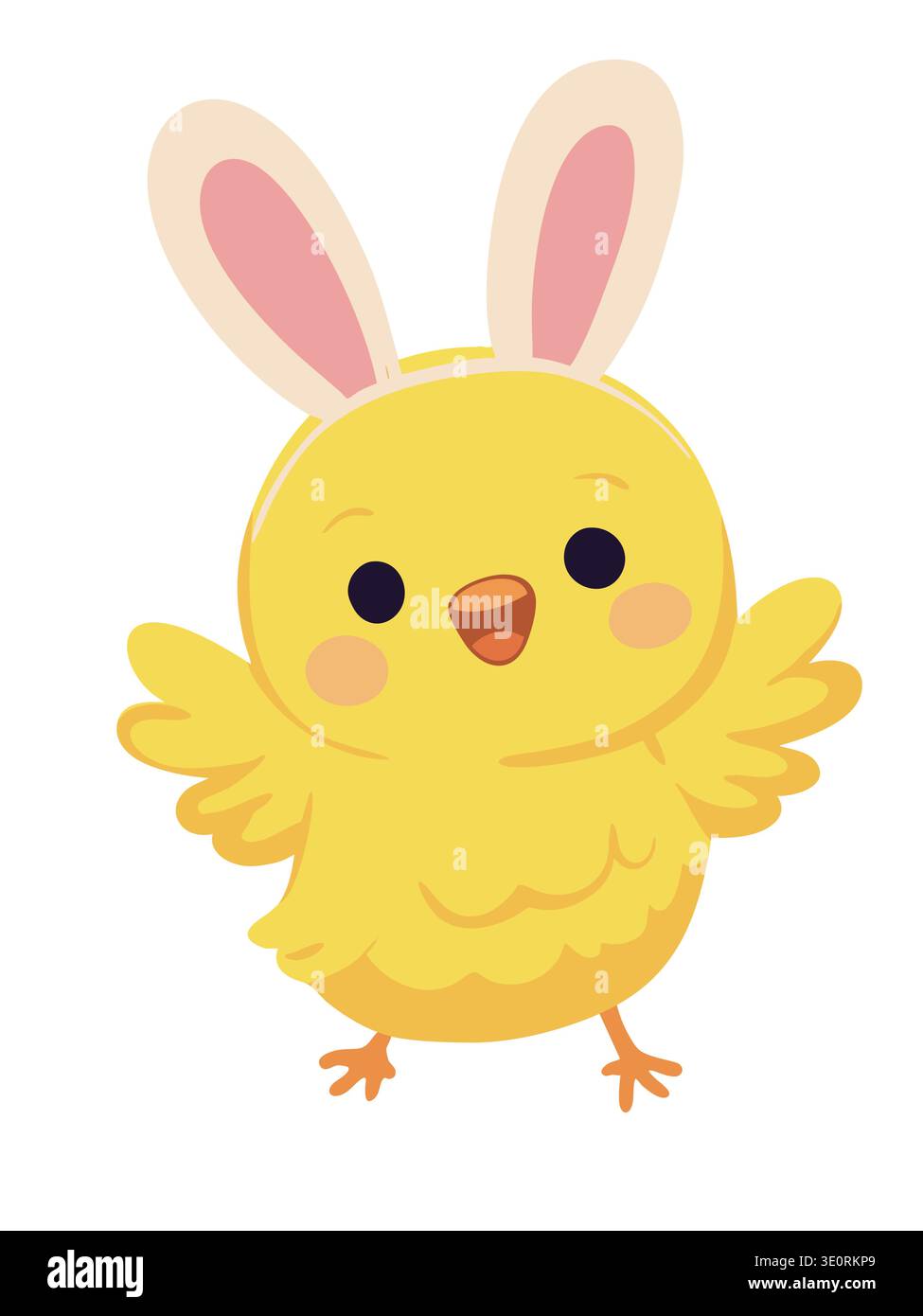 Cute Easter chick with bunny ears Stock Vector