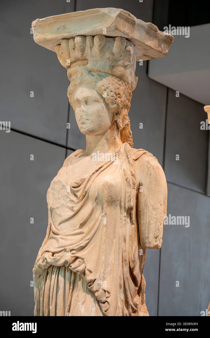 Athens Greece 1st Feb 2026: The Caryatid statues from the Erechtheion ...