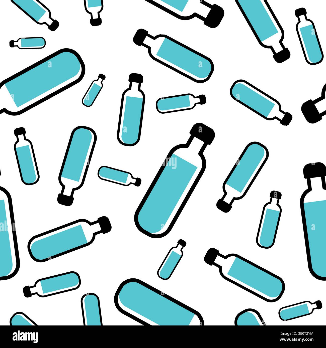 drink bottles seamless pattern design with white background Stock Vector