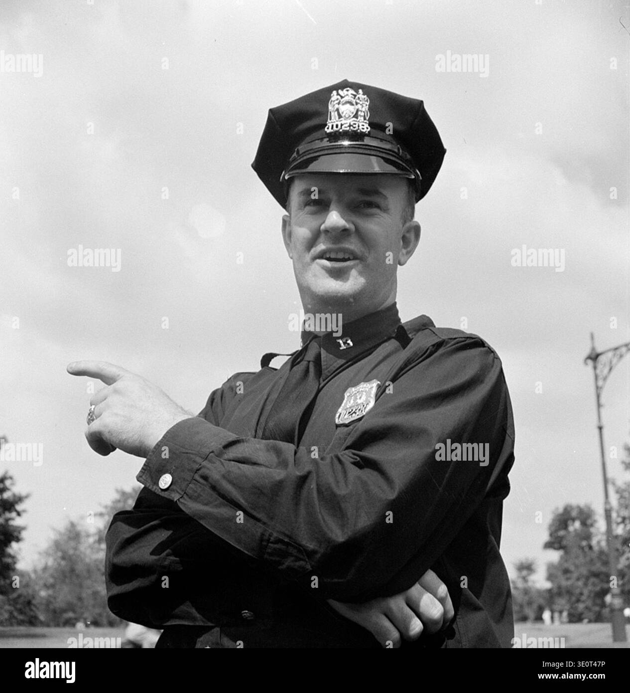 An Irish-American policeman on duty in Central Park, New York City, on ...