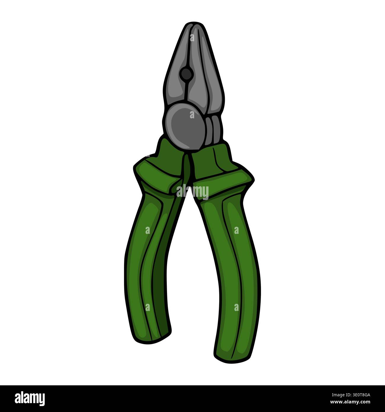 Green Pliers vector illustration, isolated on white background Stock Vector