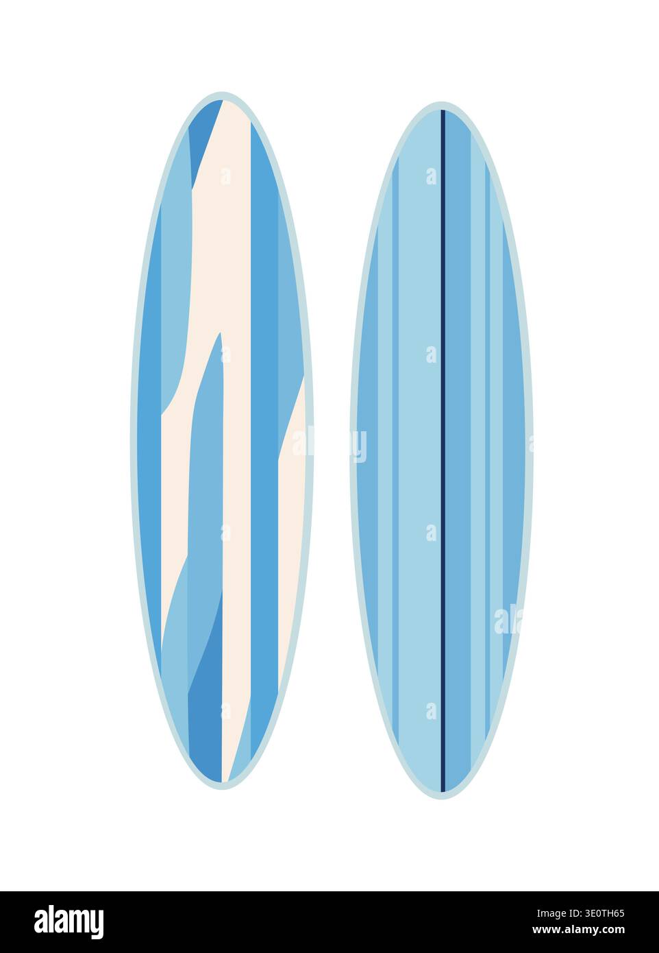 Surfboard. Flat vector clipart, illustration with isolated background. Stock Vector