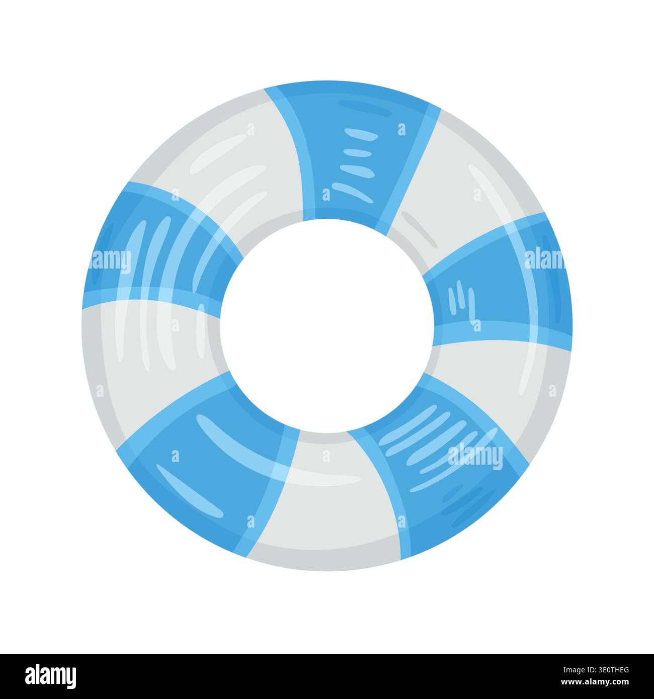 Inflatable floating swimming ring. Flat vector clipart, illustration with isolated background. Stock Vector