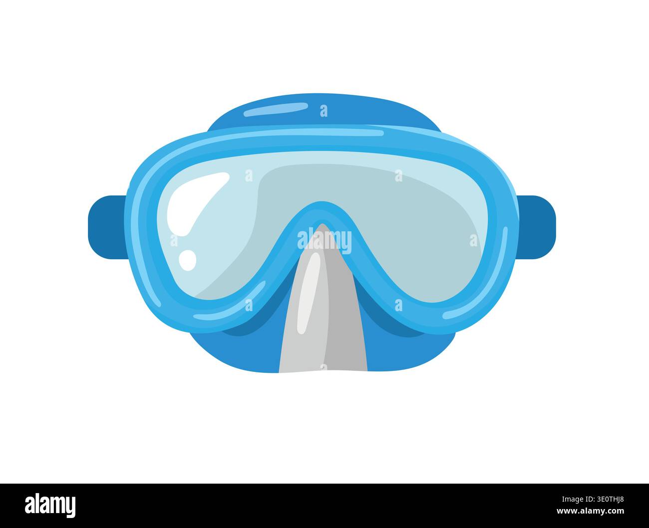 Diving mask. Flat vector clipart, illustration with isolated background. Stock Vector