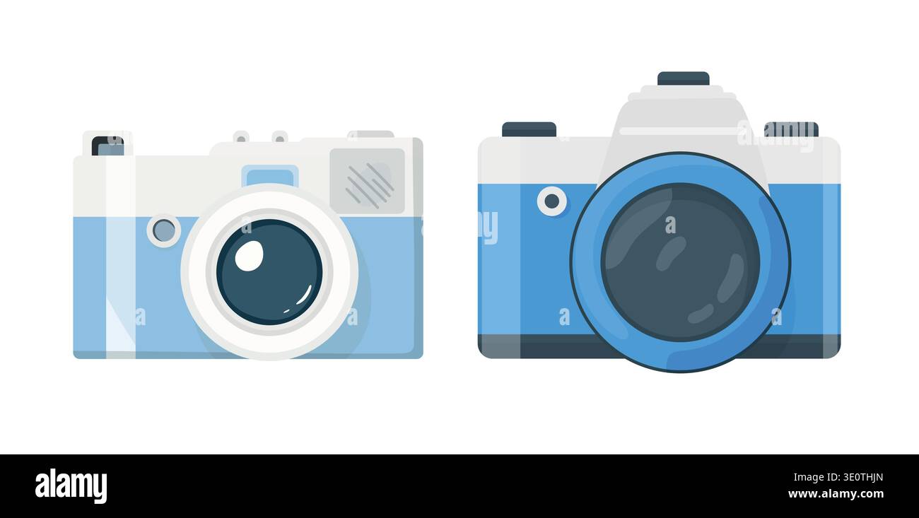 Camera. Flat vector clipart, illustration with isolated background. Stock Vector