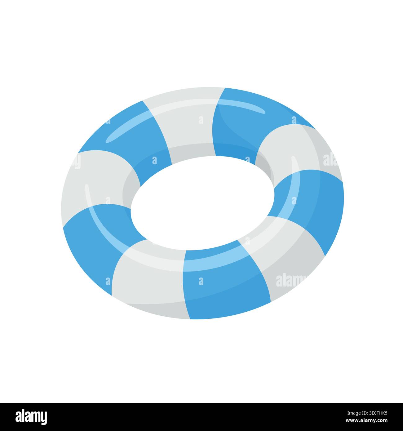 Inflatable floating swimming ring. Flat vector clipart, illustration with isolated background. Stock Vector