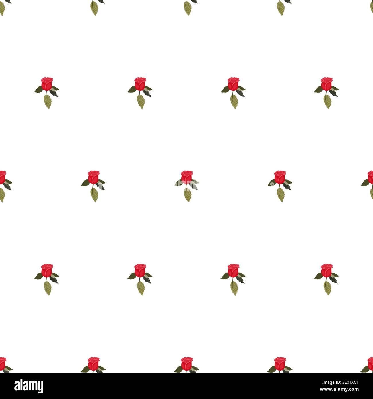 A composition of bright red roses. Seamless pattern. Vector illustration. Stock Vector