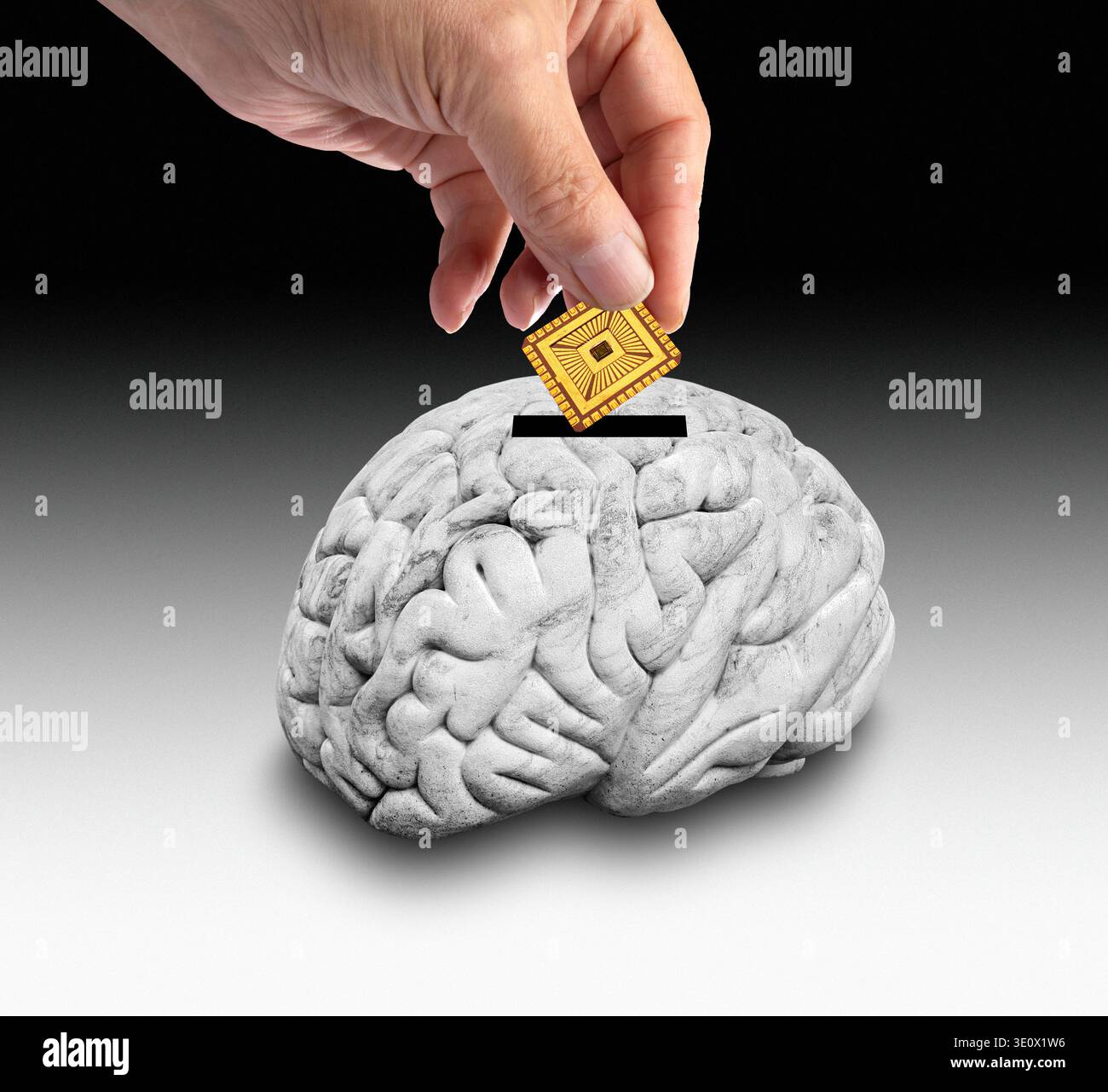 Implanting information, conceptual image. Stock Photo