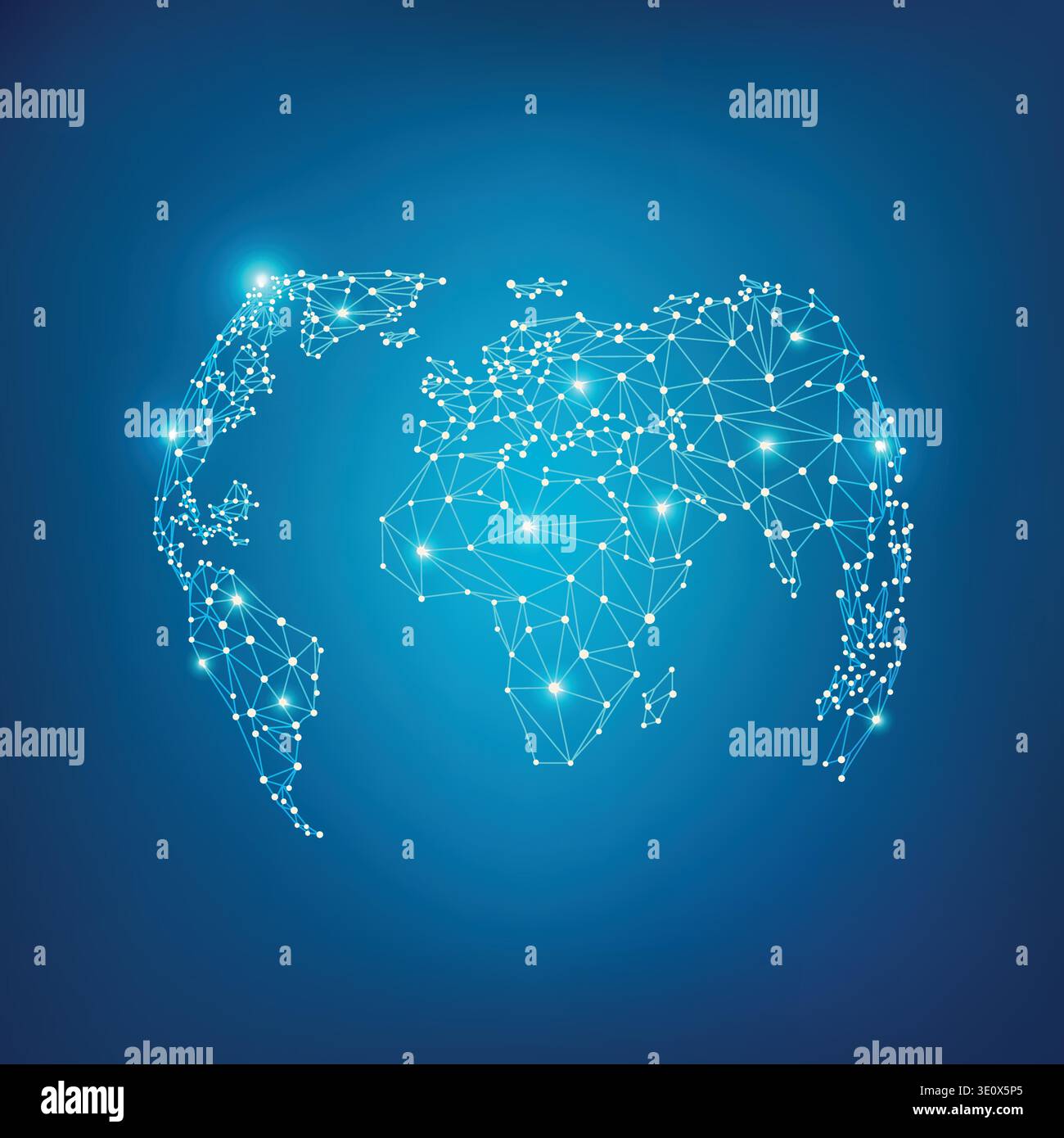 World map globe in wireframe style; polygon elements for info graphics Stock Vector