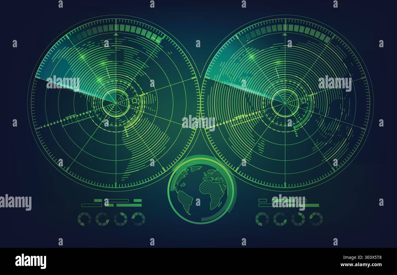 radar screen and world map in futuristic style Stock Vector Image & Art ...