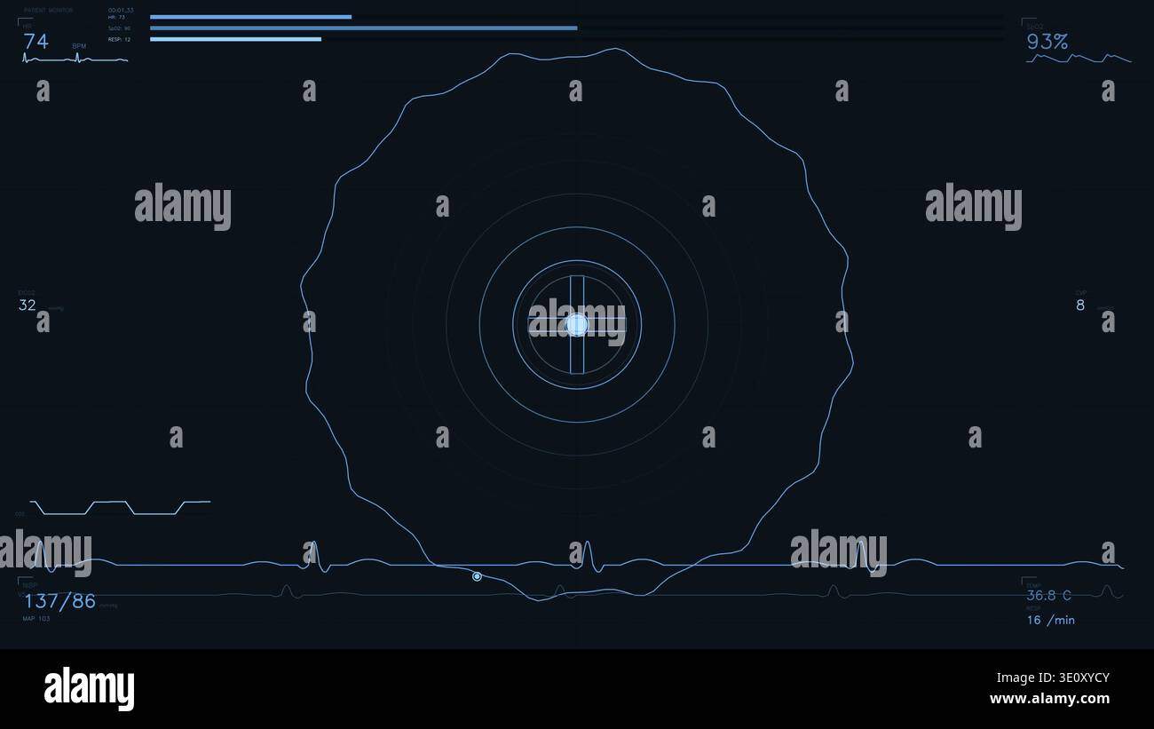 Targeting Reticule Sifi Data analytics interface of connected circles hi-res stock photography ...