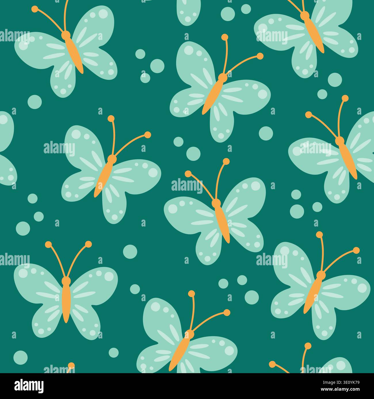 Butterflies Decorative Seamless Spring Pattern Stock Vector