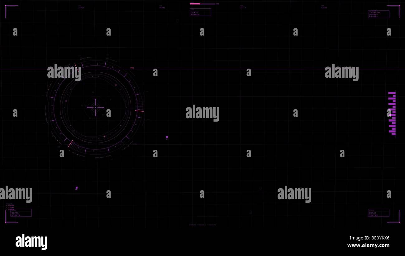 Futuristic Sci-Fi HUD Interface with Circular Radar and Data Panels ...
