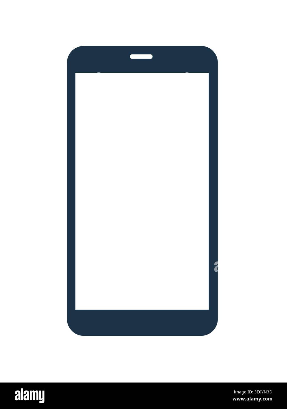 Mobile phone white empty screen vector mock up design template Stock Vector