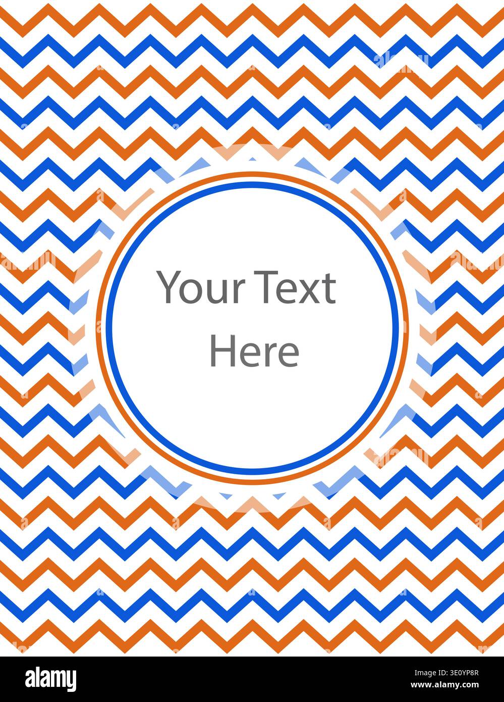 Blue orange chevron zigzag pattern letterhead template design with blank space for text. Stock Vector