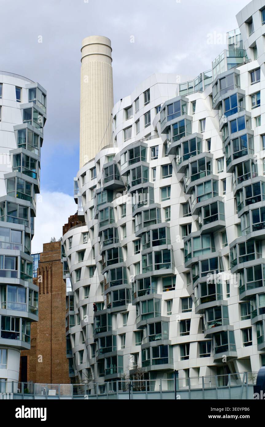 Undulating High Rise Contemporary white residential towers with undulating facades and ...
